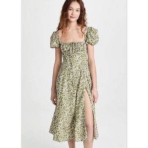 Green Floral Cotton O.P.T Midi Dress- Size Small
